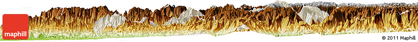 Shaded Relief Horizon Map of Canelas, physical outside Shaded Relief Horizon Map of Canelas, physical outside