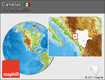 Physical Location Map of Canelas, highlighted parent region