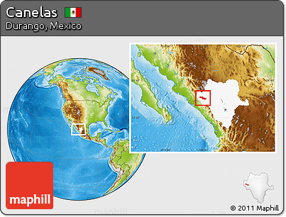 Physical Location Map of Canelas, highlighted parent region