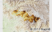 Physical Map of Canelas, lighten