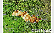 Physical Map of Canelas, satellite outside