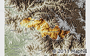 Physical Map of Canelas, semi-desaturated