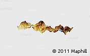 Physical Panoramic Map of Canelas, single color outside