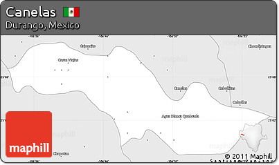 Silver Style Simple Map of Canelas