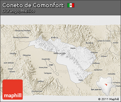 Classic Style 3D Map of Coneto De Comonfort