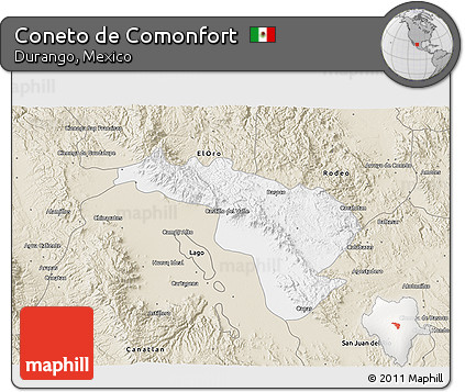 Classic Style 3D Map of Coneto De Comonfort