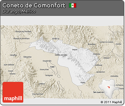 Classic Style 3D Map of Coneto De Comonfort