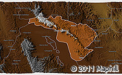 Physical 3D Map of Coneto de Comonfort, darken