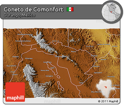 Physical 3D Map of Coneto De Comonfort