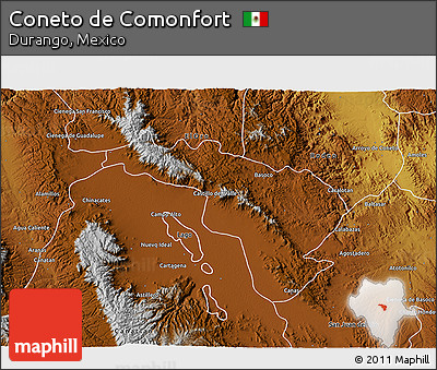 Physical 3D Map of Coneto De Comonfort