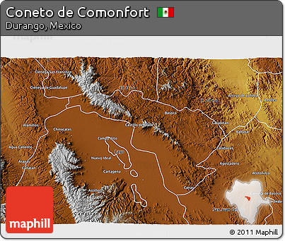 Physical 3D Map of Coneto De Comonfort