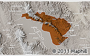 Physical 3D Map of Coneto de Comonfort, lighten, semi-desaturated