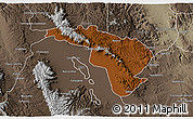 Physical 3D Map of Coneto de Comonfort, semi-desaturated