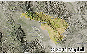 Satellite 3D Map of Coneto de Comonfort, semi-desaturated