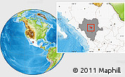 Physical Location Map of Coneto de Comonfort, highlighted country, highlighted parent region