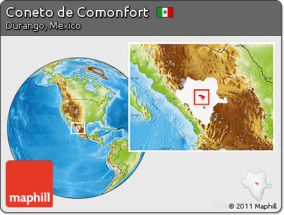 Physical Location Map of Coneto De Comonfort, highlighted parent region