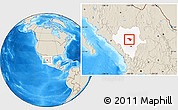 Shaded Relief Location Map of Coneto de Comonfort, highlighted parent region