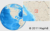 Shaded Relief Location Map of Coneto de Comonfort