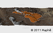 Physical Panoramic Map of Coneto de Comonfort, darken, semi-desaturated
