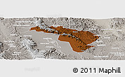 Physical Panoramic Map of Coneto de Comonfort, lighten, semi-desaturated