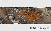 Physical Panoramic Map of Coneto de Comonfort, semi-desaturated