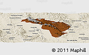 Physical Panoramic Map of Coneto de Comonfort, shaded relief outside