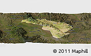 Satellite Panoramic Map of Coneto de Comonfort, darken