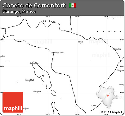 Blank Simple Map of Coneto De Comonfort