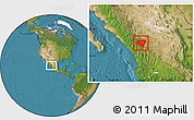 Satellite Location Map of Durango