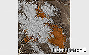 Physical 3D Map of Guanacevi, semi-desaturated