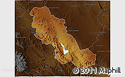 Physical 3D Map of Inde, darken