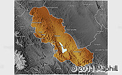 Physical 3D Map of Inde, desaturated