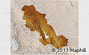 Physical 3D Map of Inde, lighten