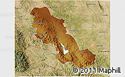 Physical 3D Map of Inde, satellite outside