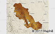 Physical 3D Map of Inde, shaded relief outside