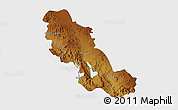 Physical 3D Map of Inde, single color outside