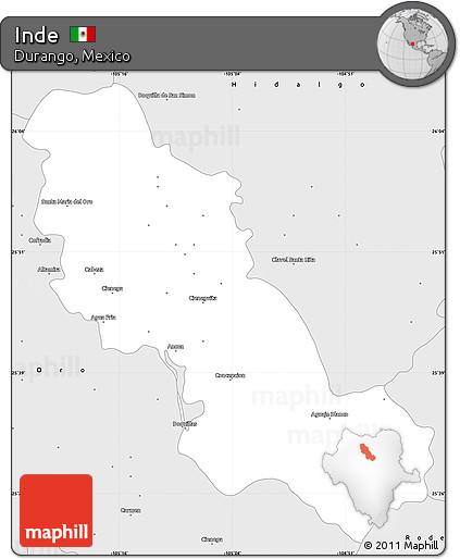 Silver Style Simple Map of Inde