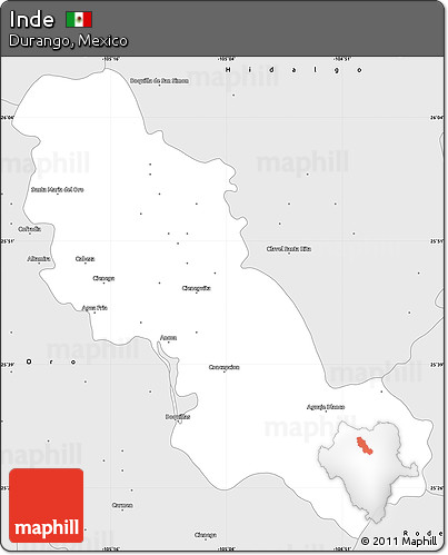 Silver Style Simple Map of Inde