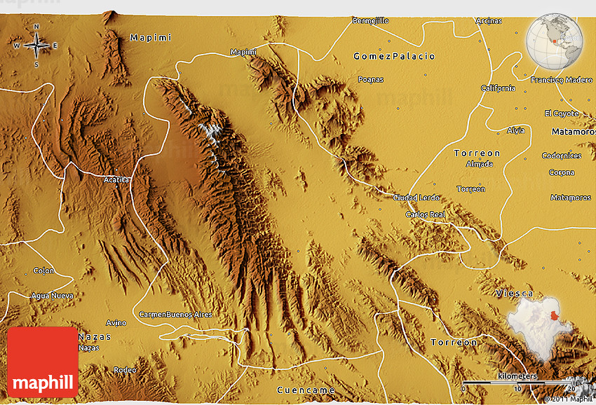Physical 3D Map of Lerdo