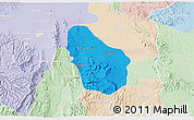 Political 3D Map of Nombre de Dios, lighten