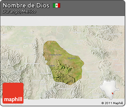 Satellite 3D Map of Nombre De Dios, lighten