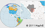 Political Location Map of Nombre de Dios, highlighted country, highlighted parent region