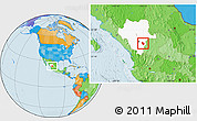 Political Location Map of Nombre de Dios, highlighted parent region