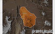 Physical Map of Nombre de Dios, darken, semi-desaturated