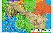 Satellite 3D Map of Ocampo, political outside
