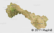 Satellite 3D Map of Ocampo, single color outside