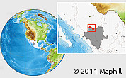 Physical Location Map of Ocampo, highlighted country, highlighted parent region