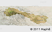 Satellite Panoramic Map of Ocampo, lighten