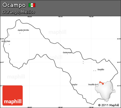 Blank Simple Map of Ocampo, cropped outside