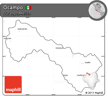 Blank Simple Map of Ocampo, cropped outside